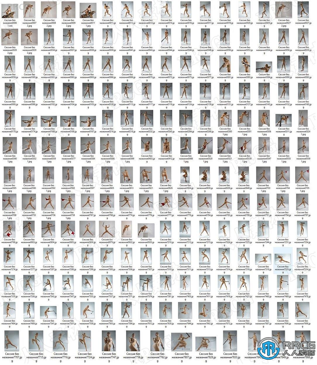 200张各种使用武器女性艺术姿势造型高清参考图合集