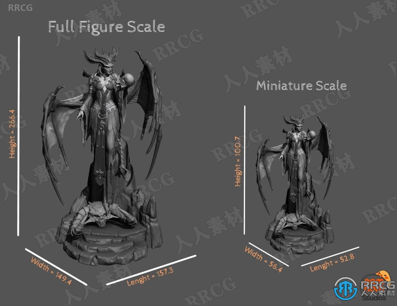 莉莉丝暗黑破坏神4游戏角色雕塑3D打印模型