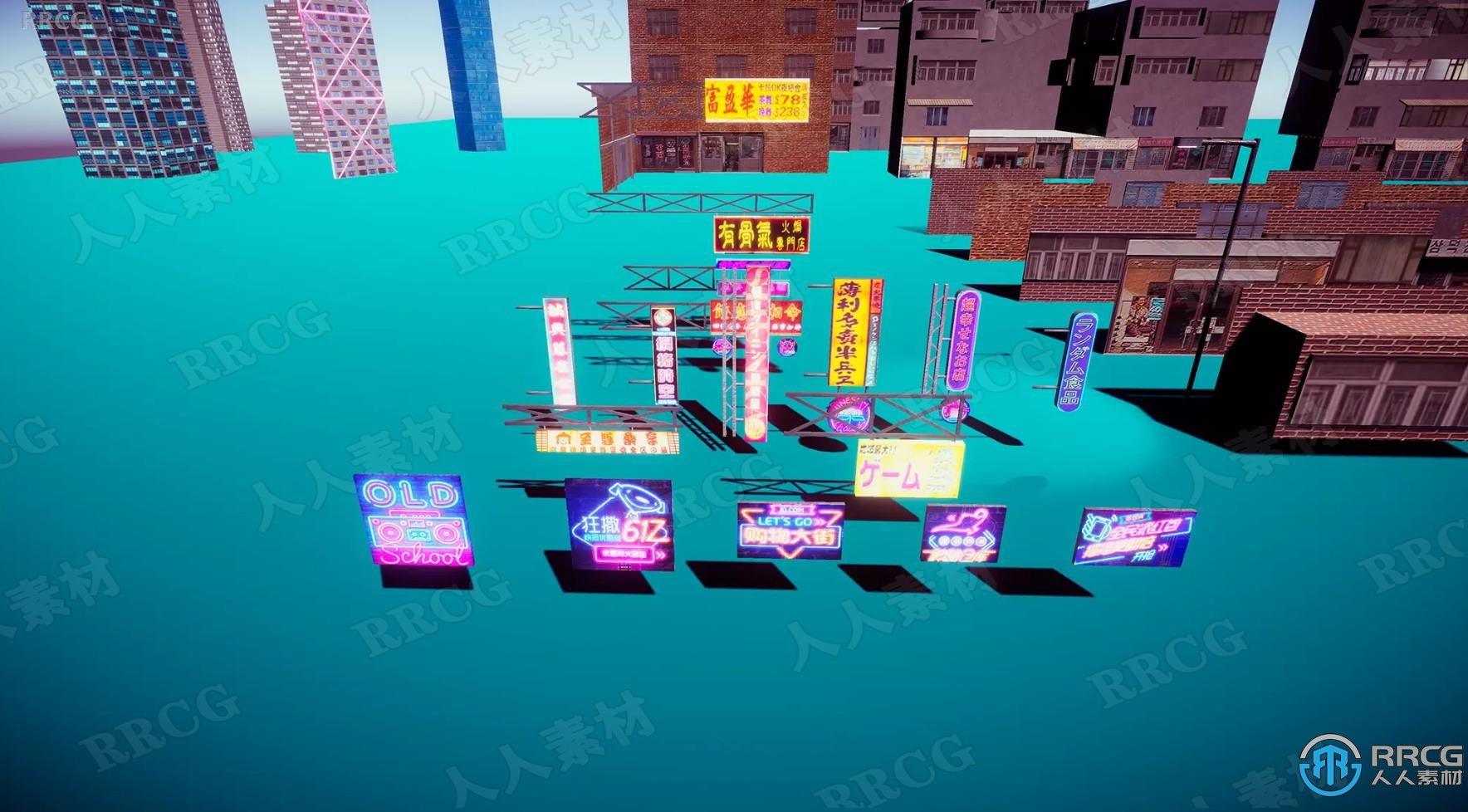 赛博朋克大型城市VR手机游戏场景Unity游戏素材资源