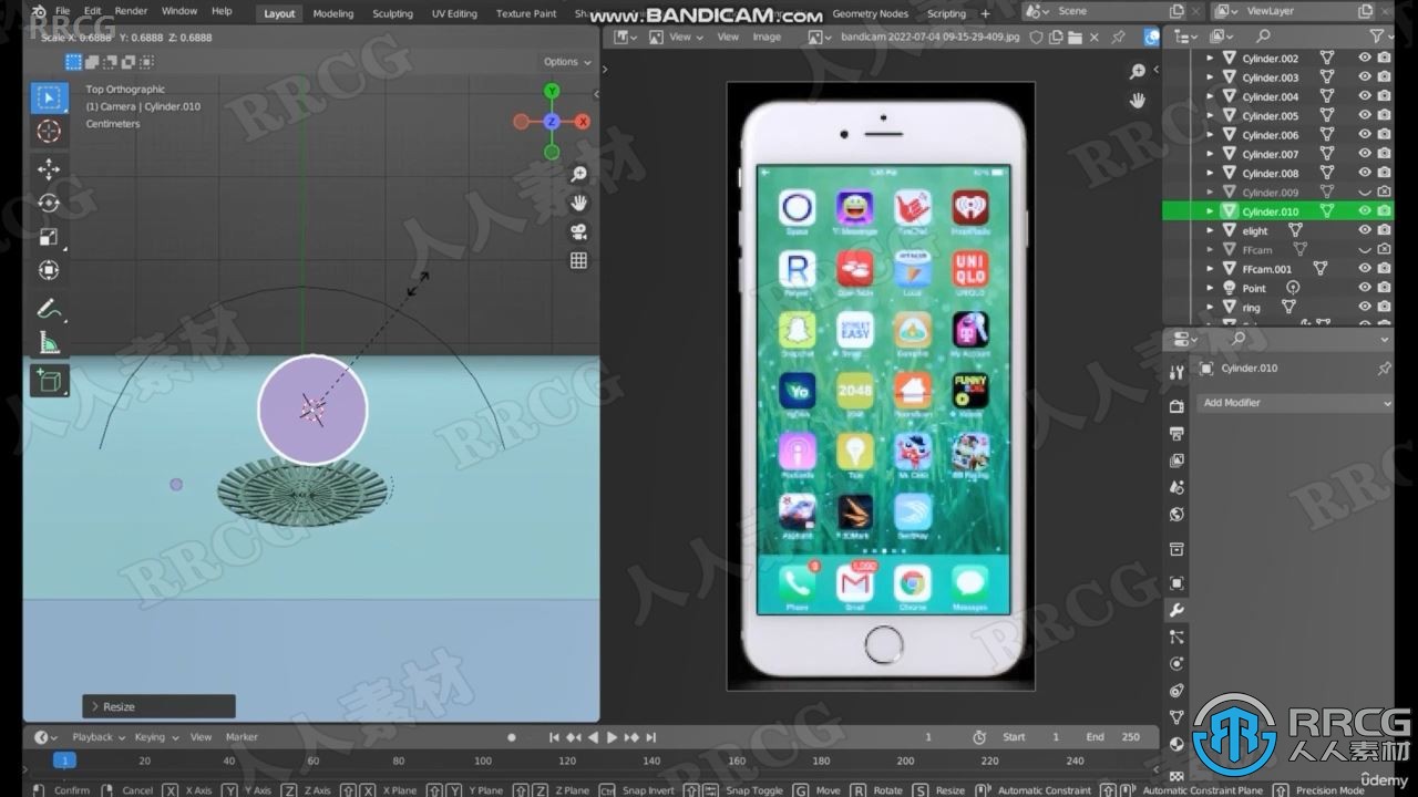 【中文字幕】Blender 3.2苹果手机iPhone完整实例制作视频课程