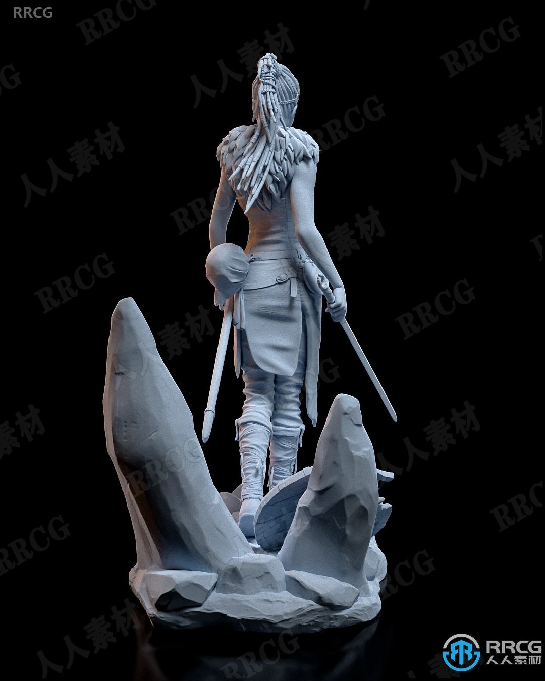 地狱之刃游戏角色Senua雕塑3D打印模型