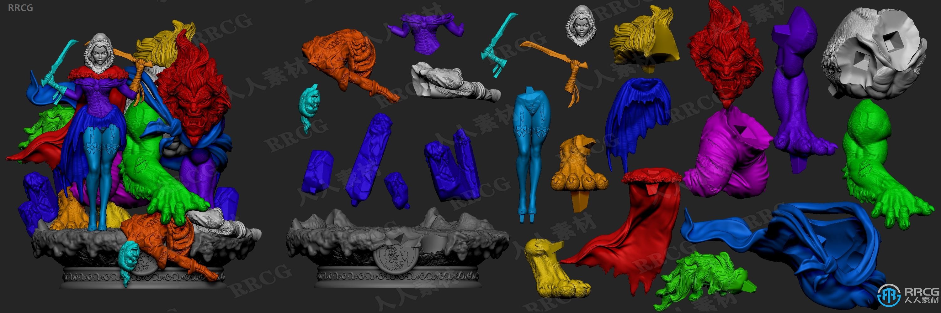 美女与野兽影视动漫角色雕塑3D打印模型