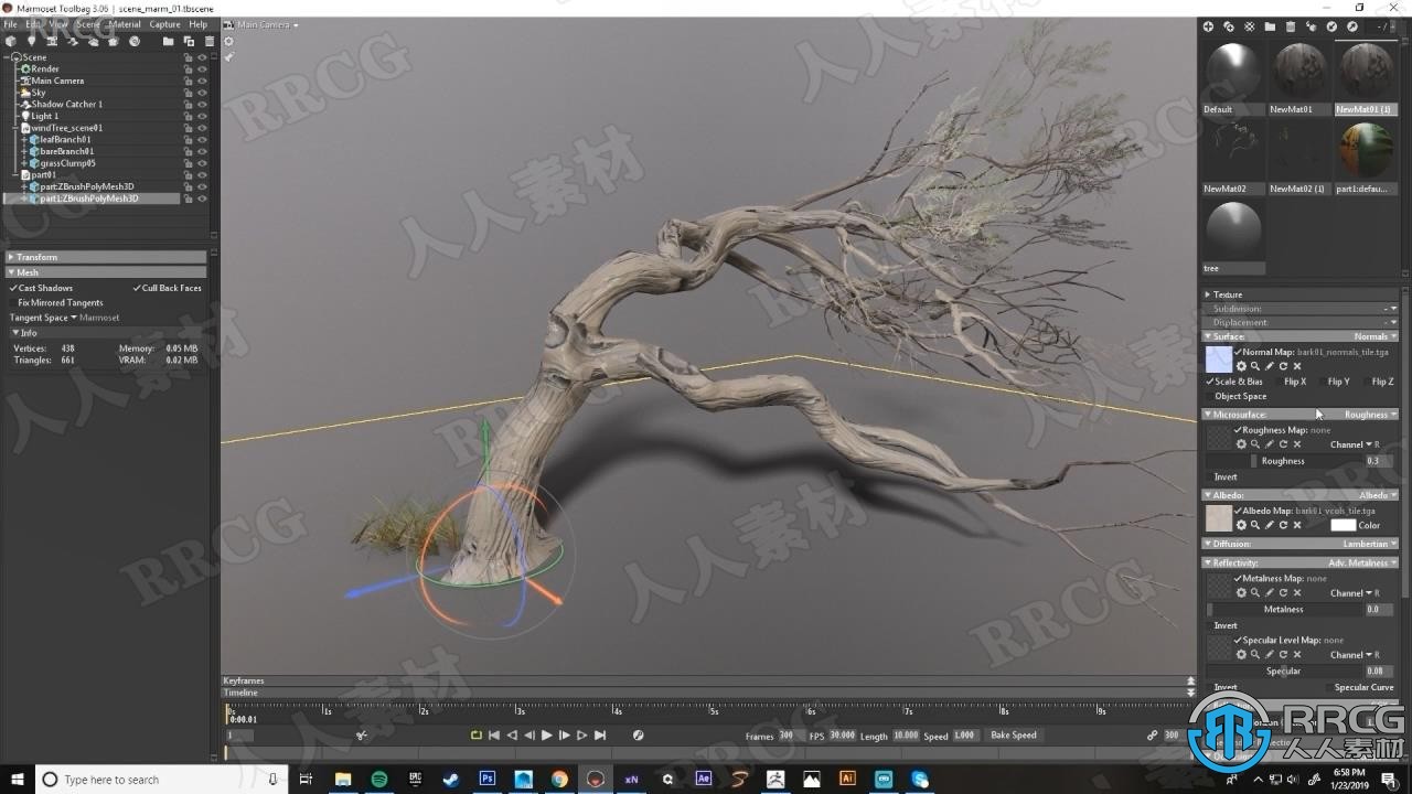 Maya和Zbrush风吹树叶游戏资产完整制作流程视频课程