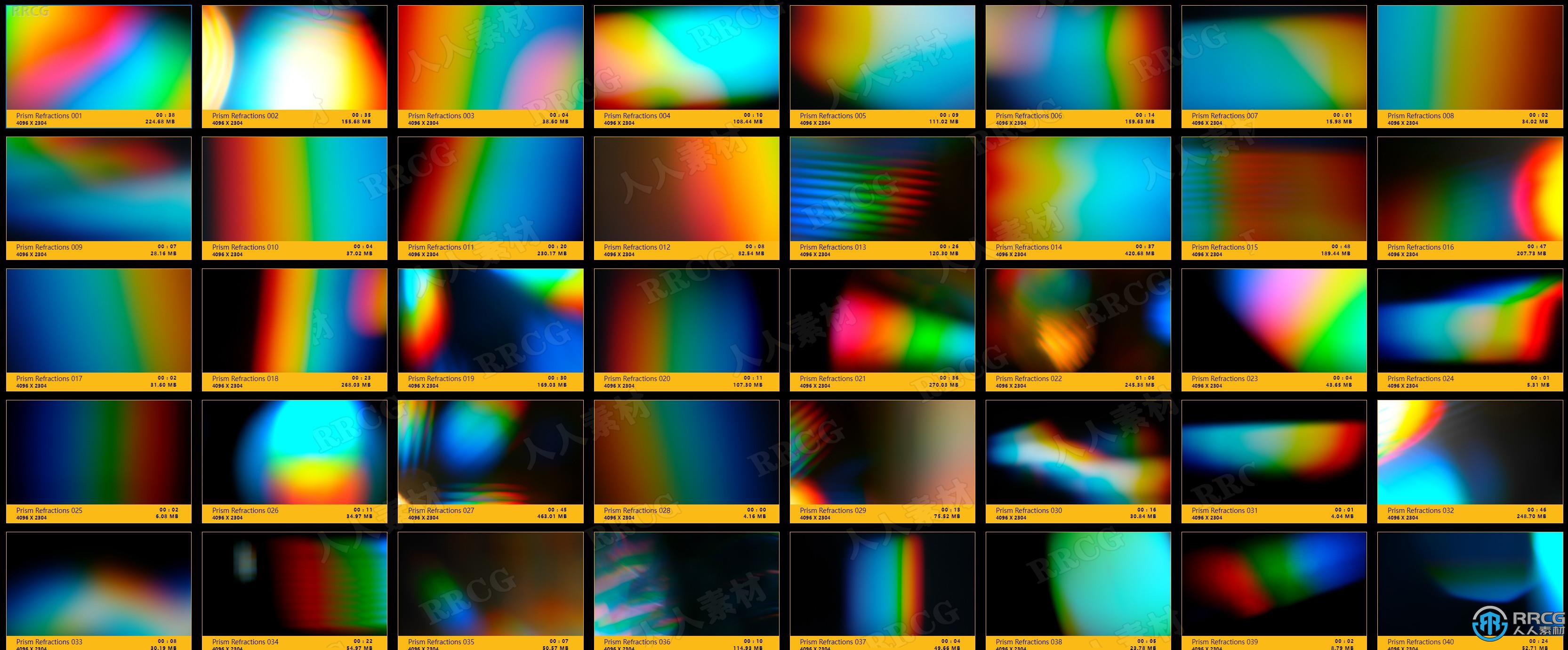 50组棱镜折射渐变色4K高清视频素材合集