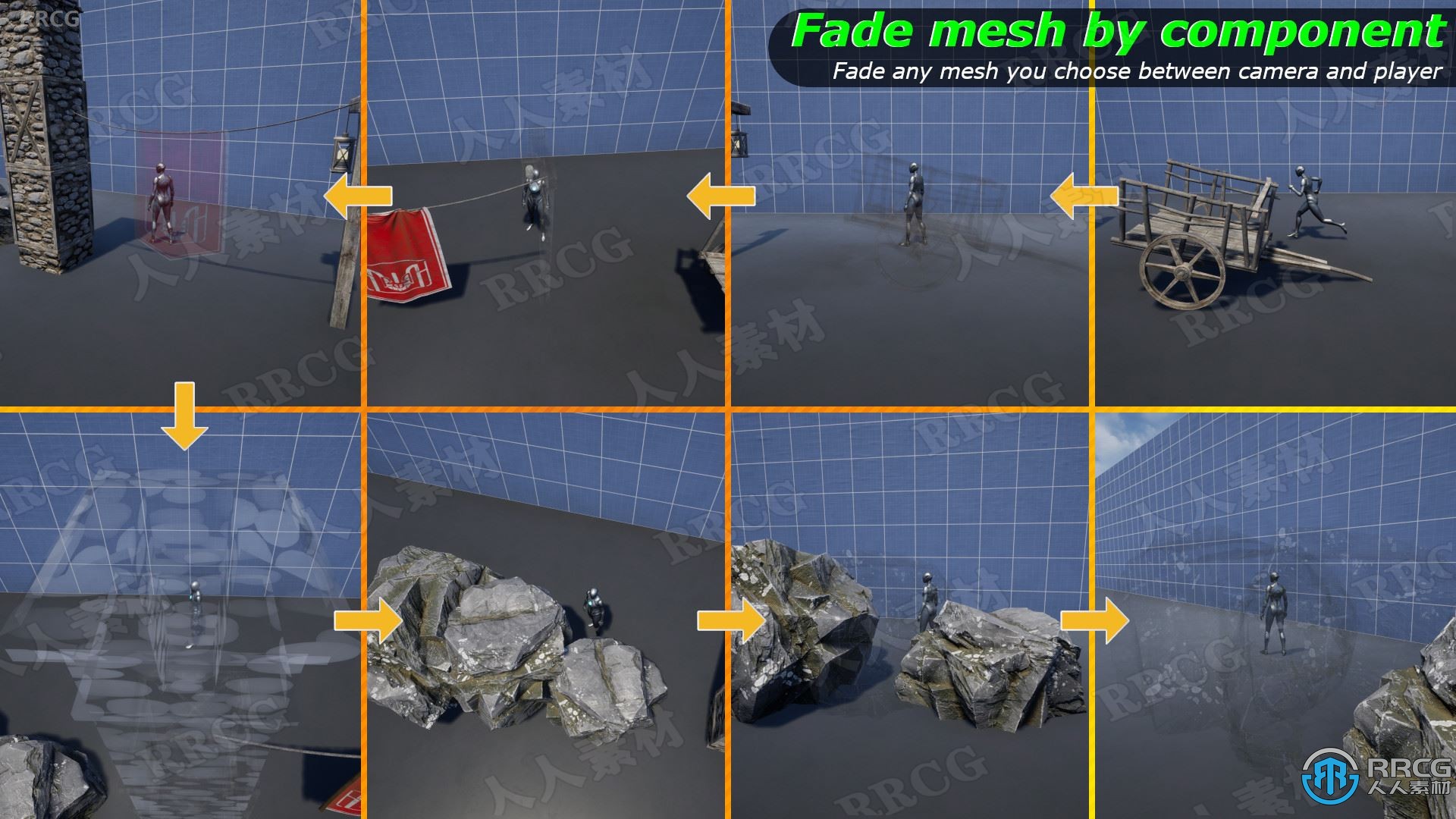 Fade Anything淡化透明效果蓝图Unreal Engine游戏素材资源