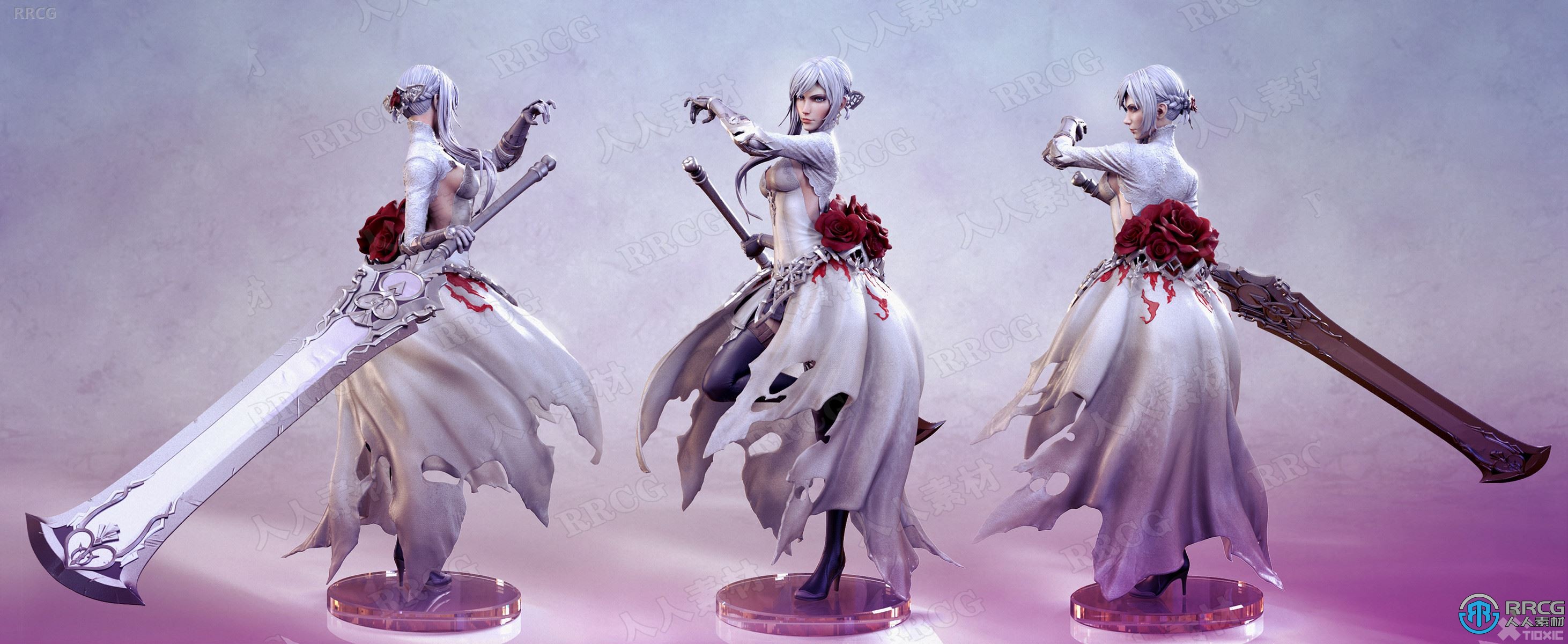 死亡爱丽丝游戏角色白雪公主蔷薇公主雕塑3D打印模型