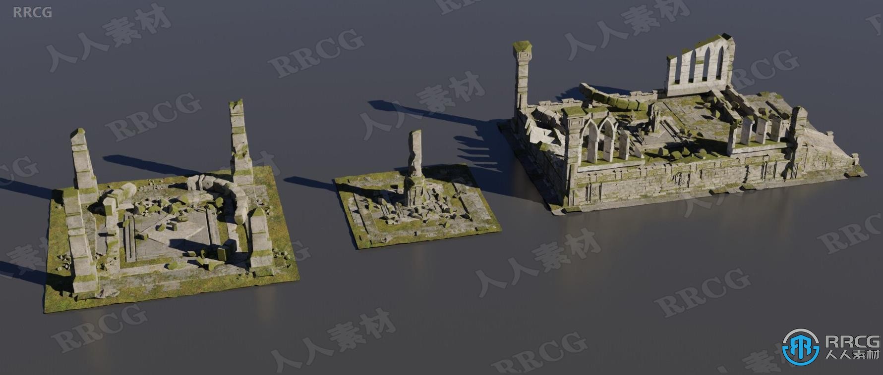 Blender中世纪的幻想城堡场景套件3D模型