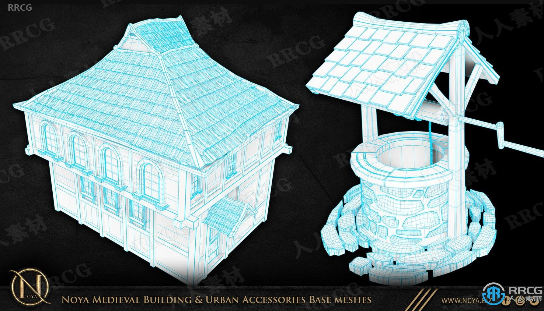 中世纪建筑和城市配套设施3D模型合集