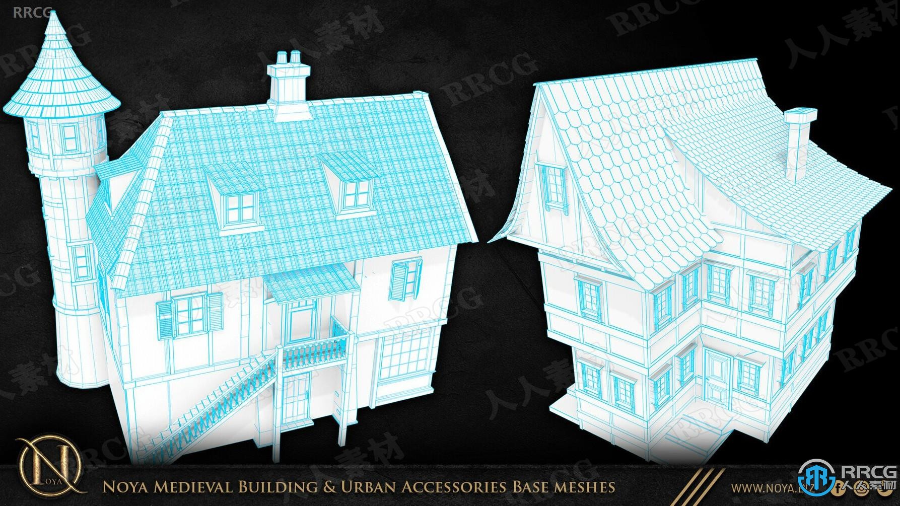 中世纪建筑和城市配套设施3D模型合集