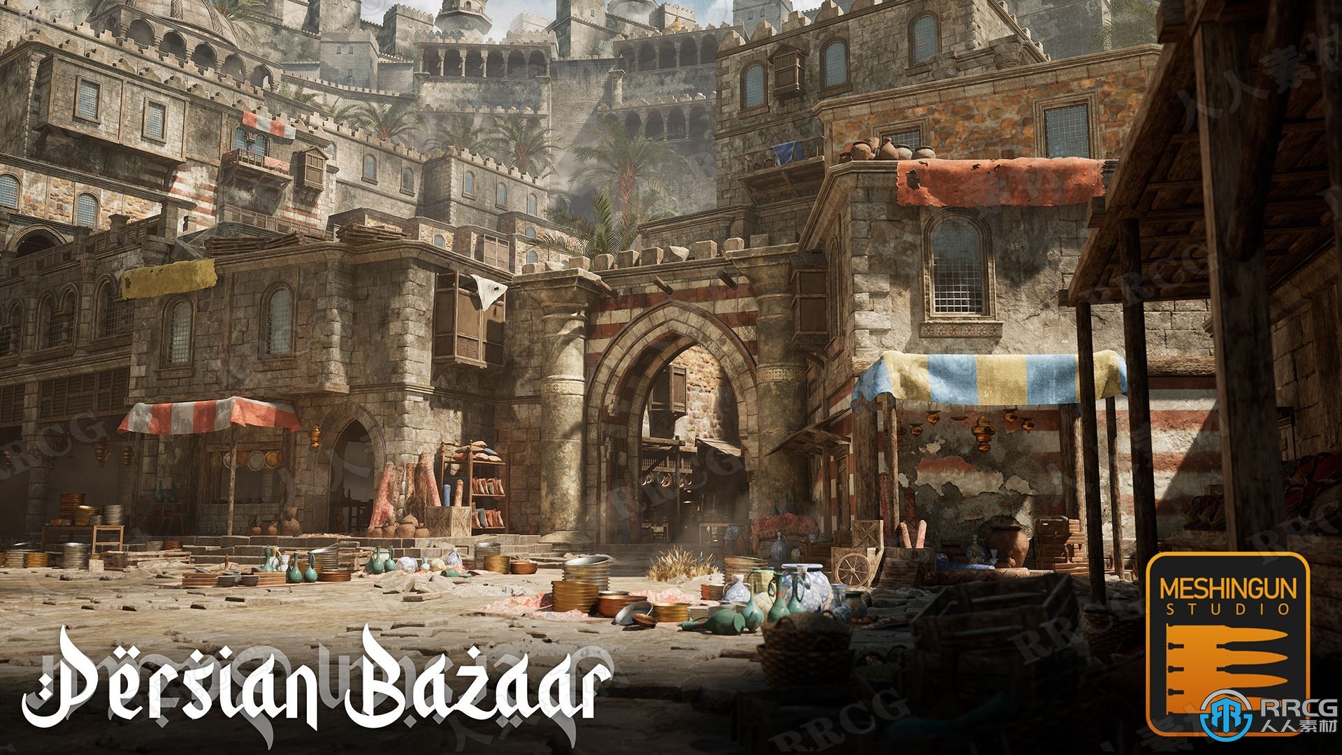 波斯巴扎大型城市建筑场景Unreal Engine游戏素材资源