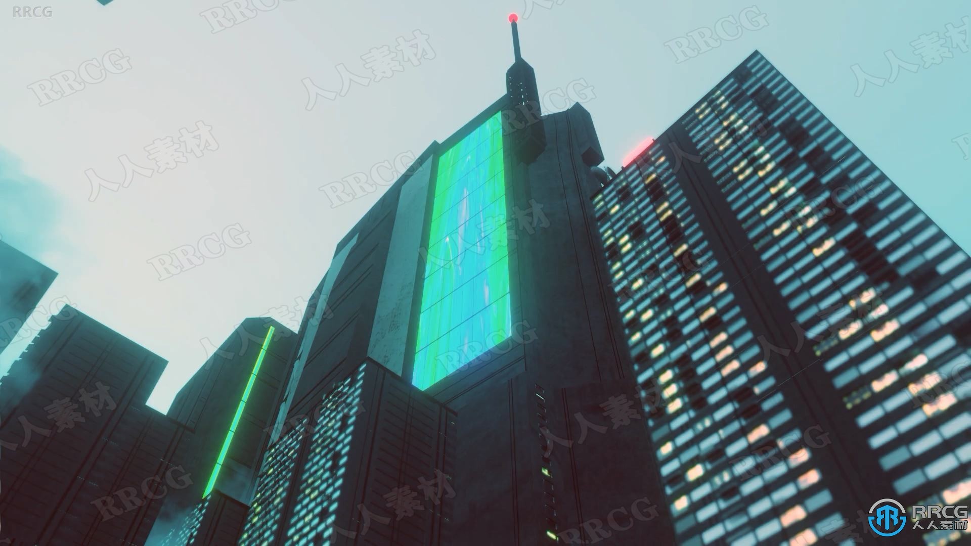 Blender城市大楼建筑外体实例制作视频课程