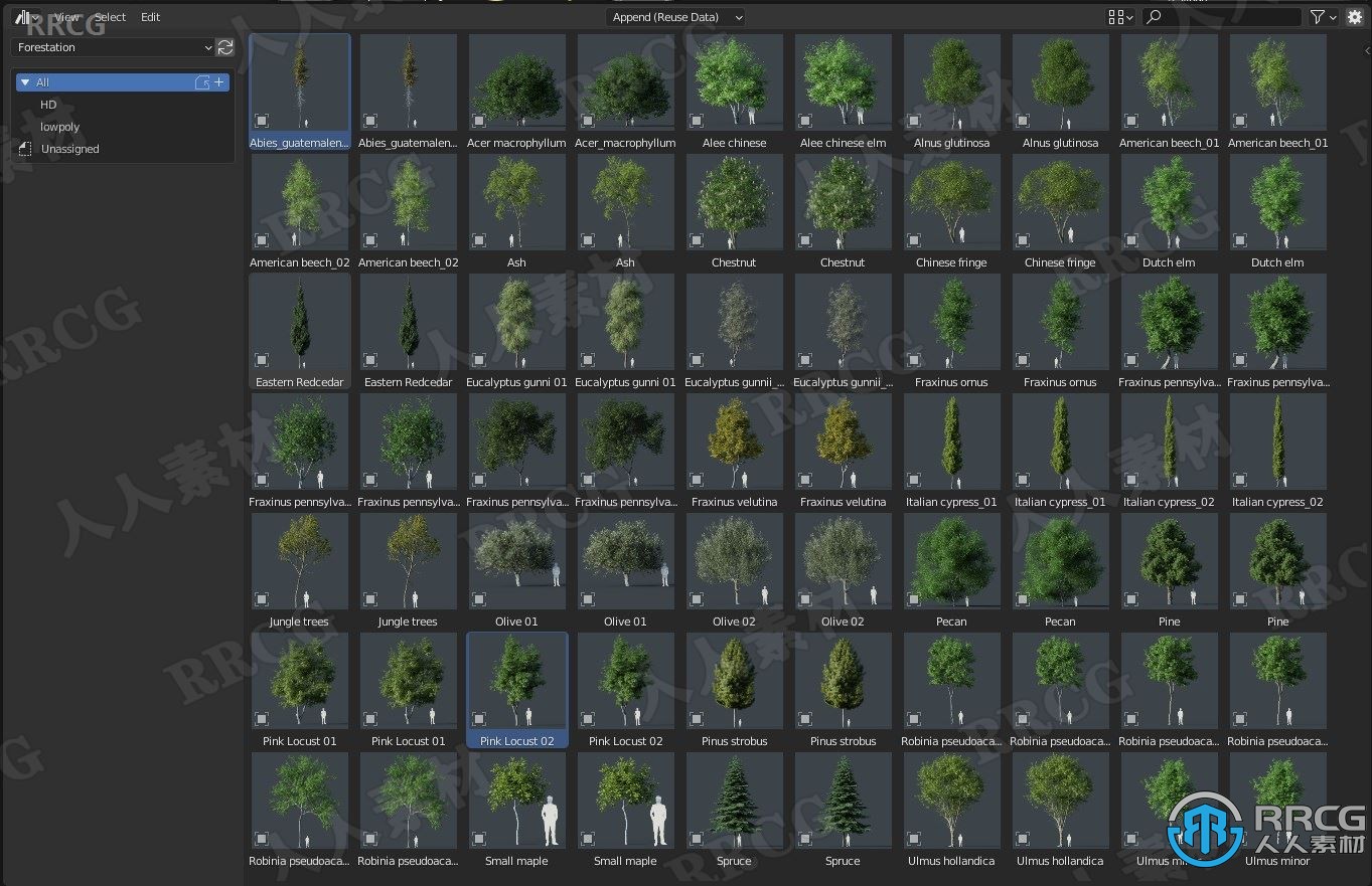 Forestation树木植物快速生成Blender插件V1版