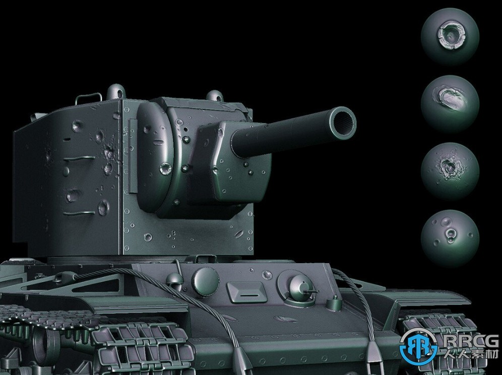 48組坦克裝甲彈痕Zbrush VDM筆刷合集