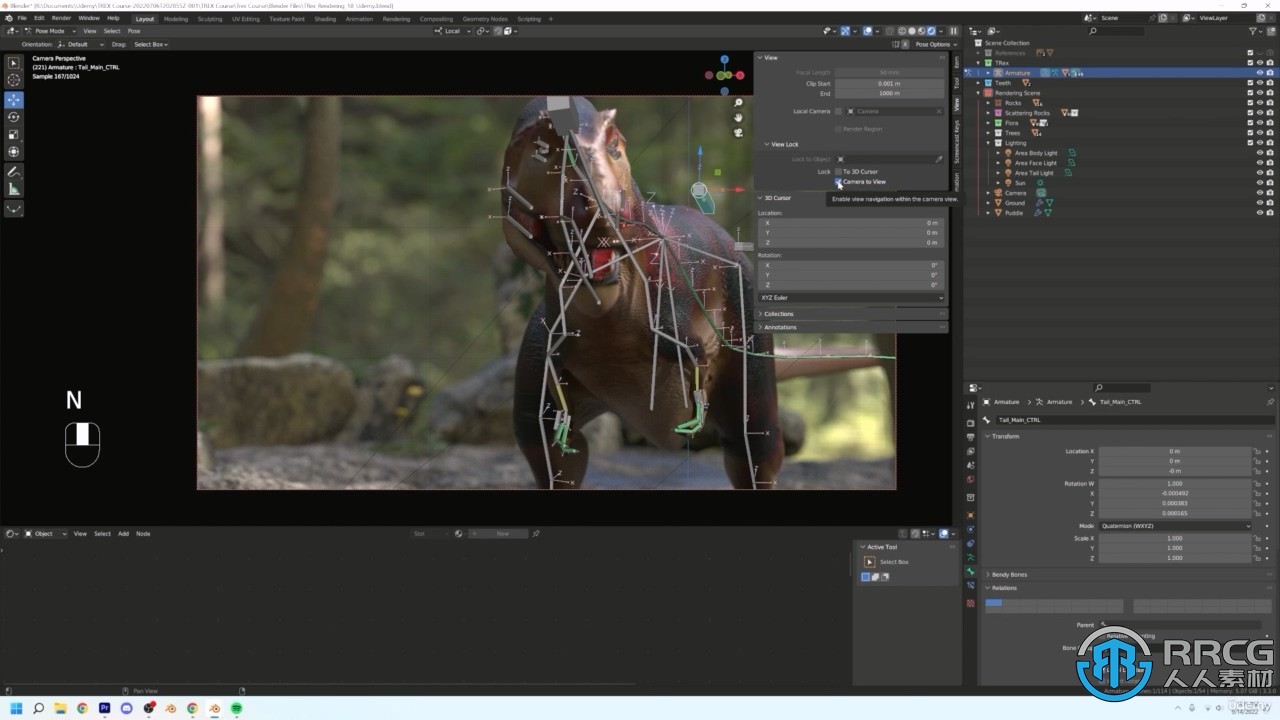 Blender 3.0+暴龙从建模到贴图完整实例制作视频教程