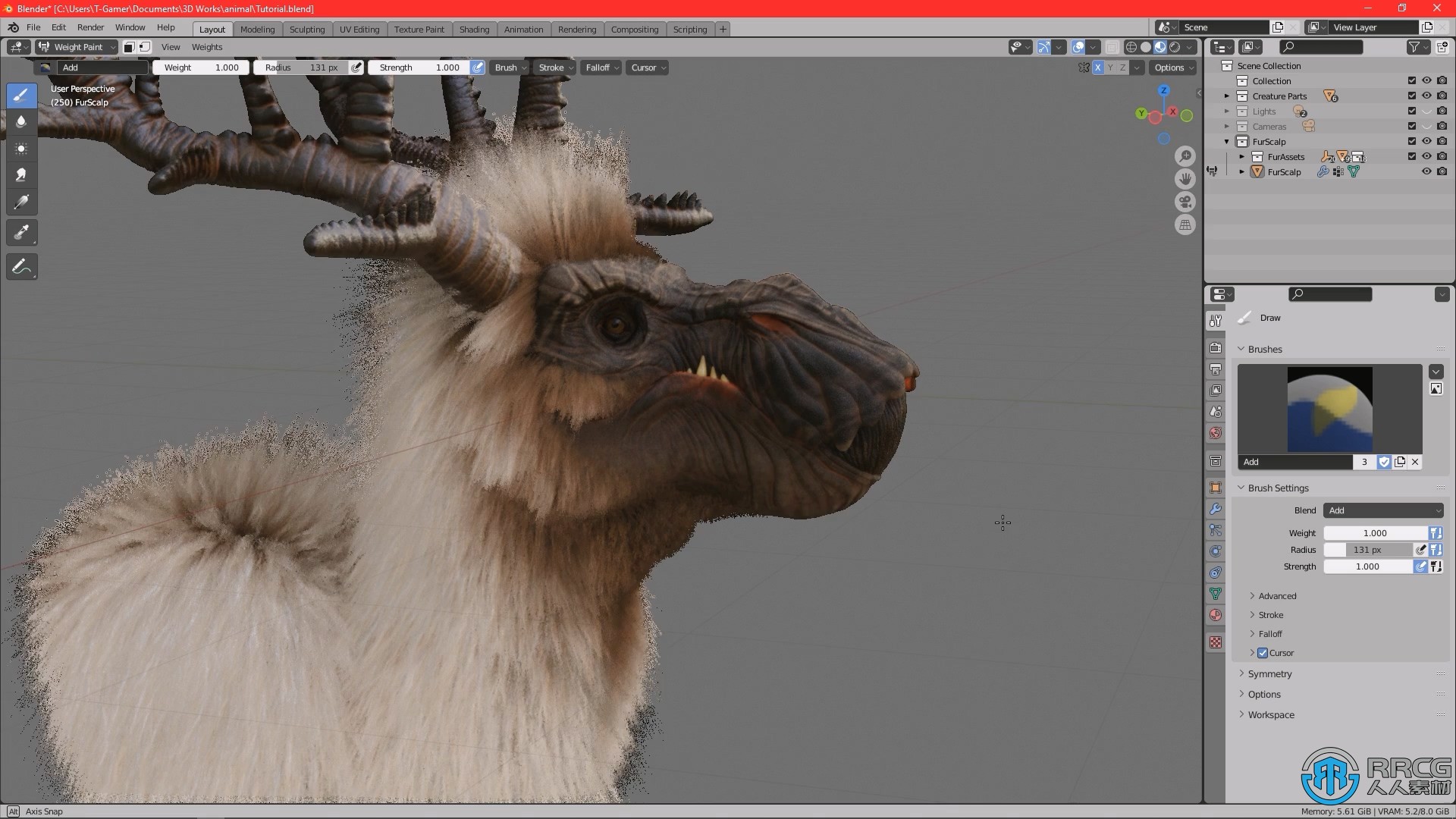 Blender麋鹿动物毛发实时制作视频教程