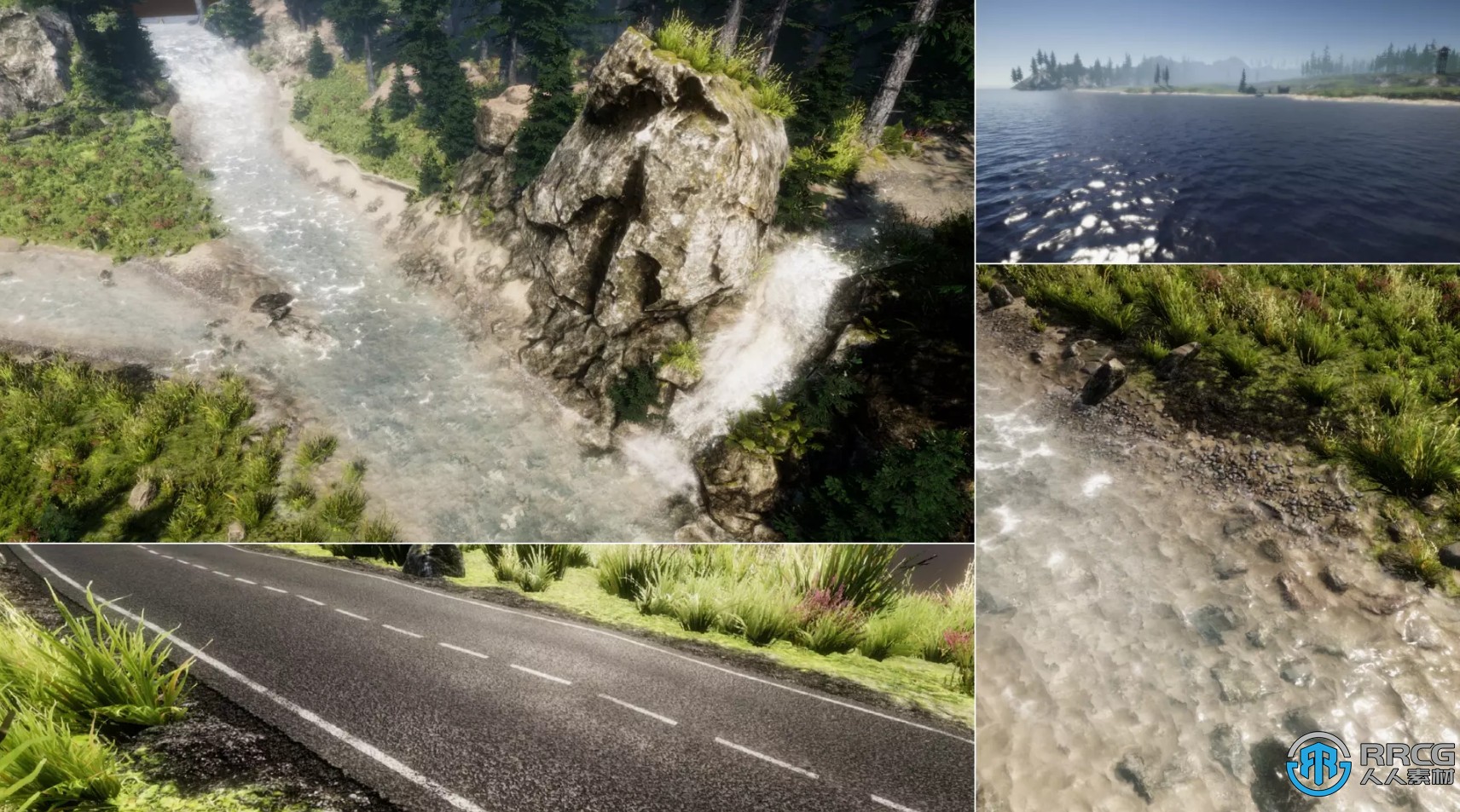河流湖泊溪流自然场景Unity游戏素材资源