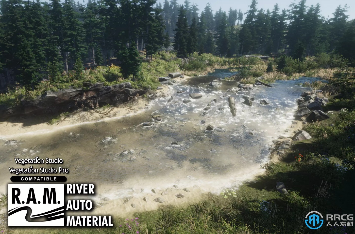 河流湖泊溪流自然場景Unity游戲素材資源