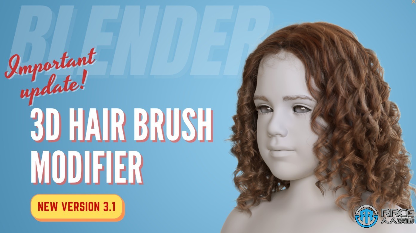 3D Hair Brush强大毛发制作工具Blender插件V3.3版