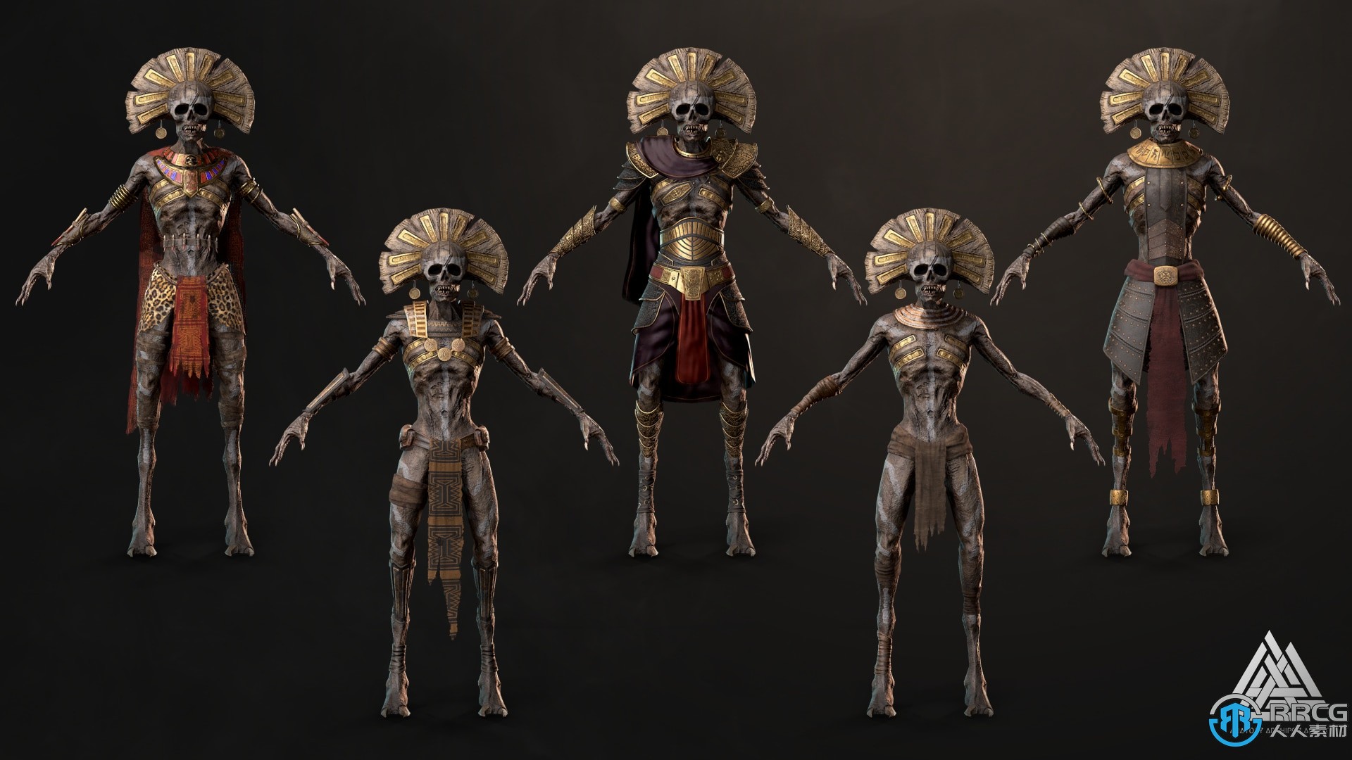 古埃及亡灵骷髅战士角色Unreal Engine游戏素材资源