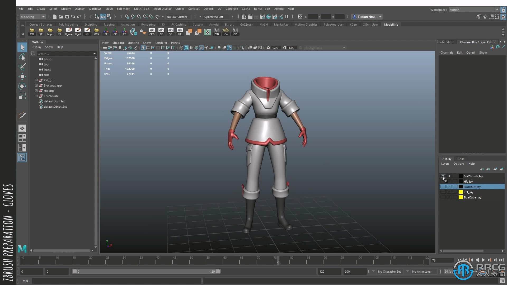 Maya与Zbrush游戏角色造型完整制作流程视频教程