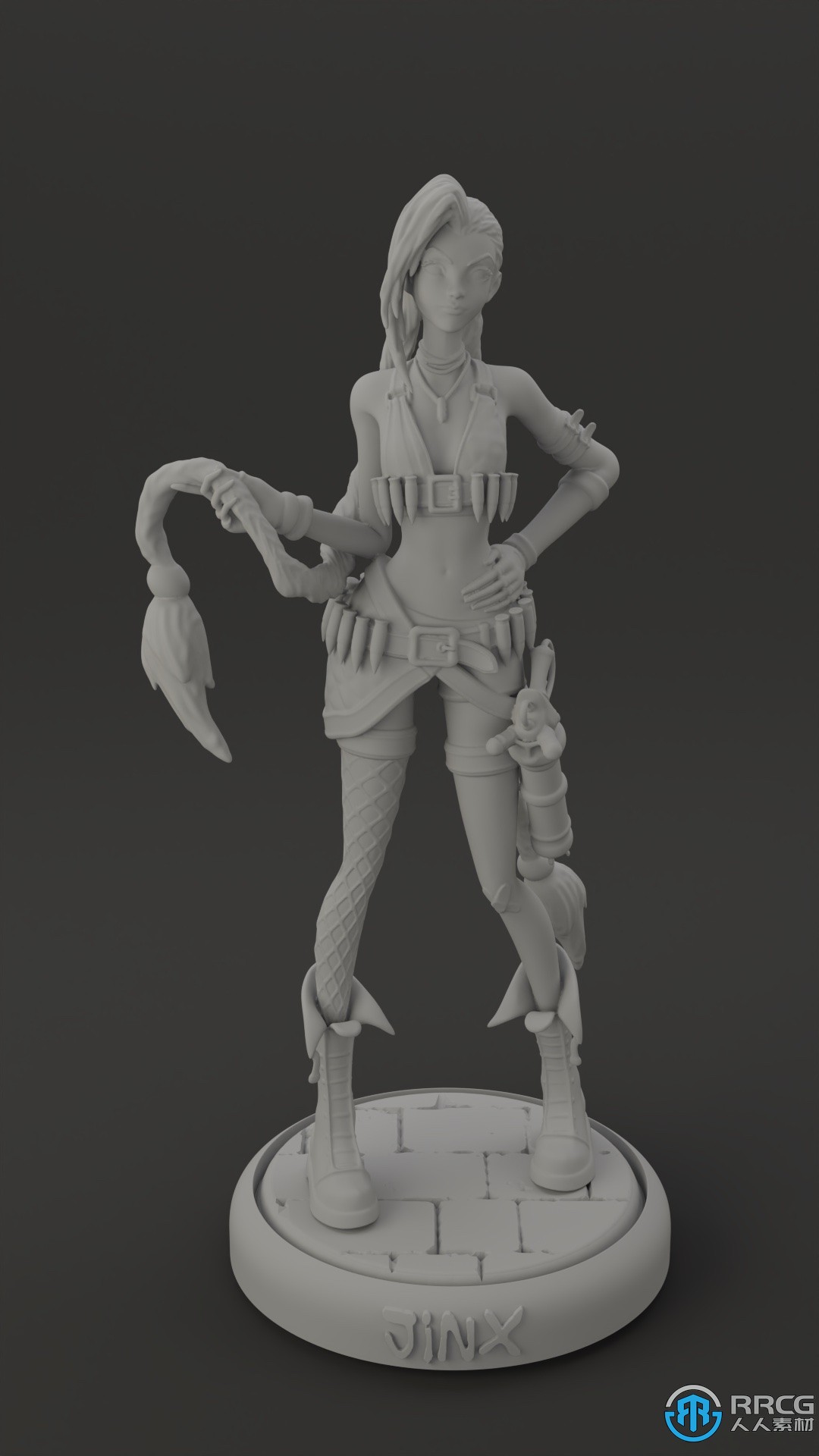暴走萝莉金克丝Jinx英雄联盟游戏角色雕塑3D打印模型