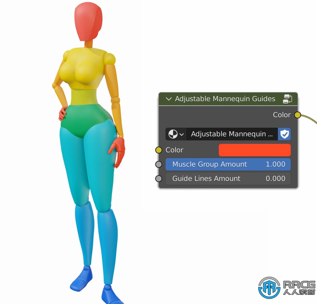 Adjustable Mannequin可操控人体模型绑定Blender插件V1.2版