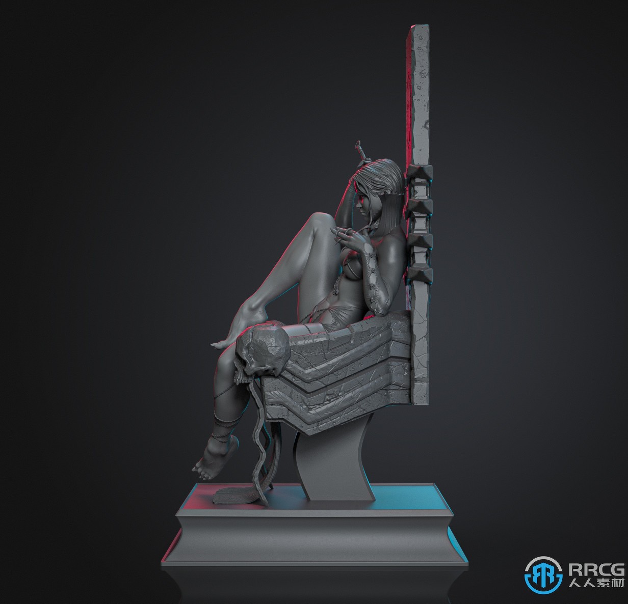 暗黑女王游戏角色雕塑3D打印模型