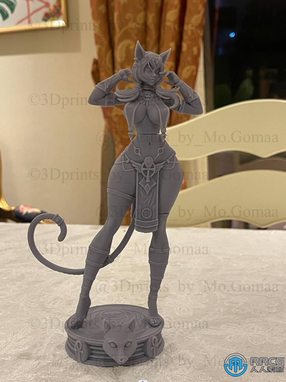 埃及猫女角色雕塑3D打印模型