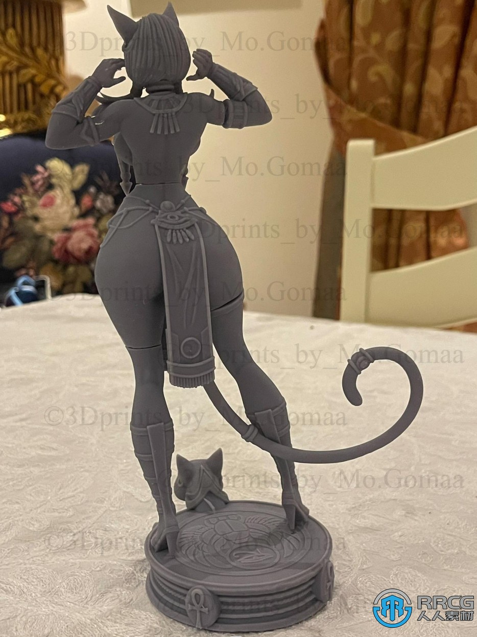 埃及猫女角色雕塑3D打印模型