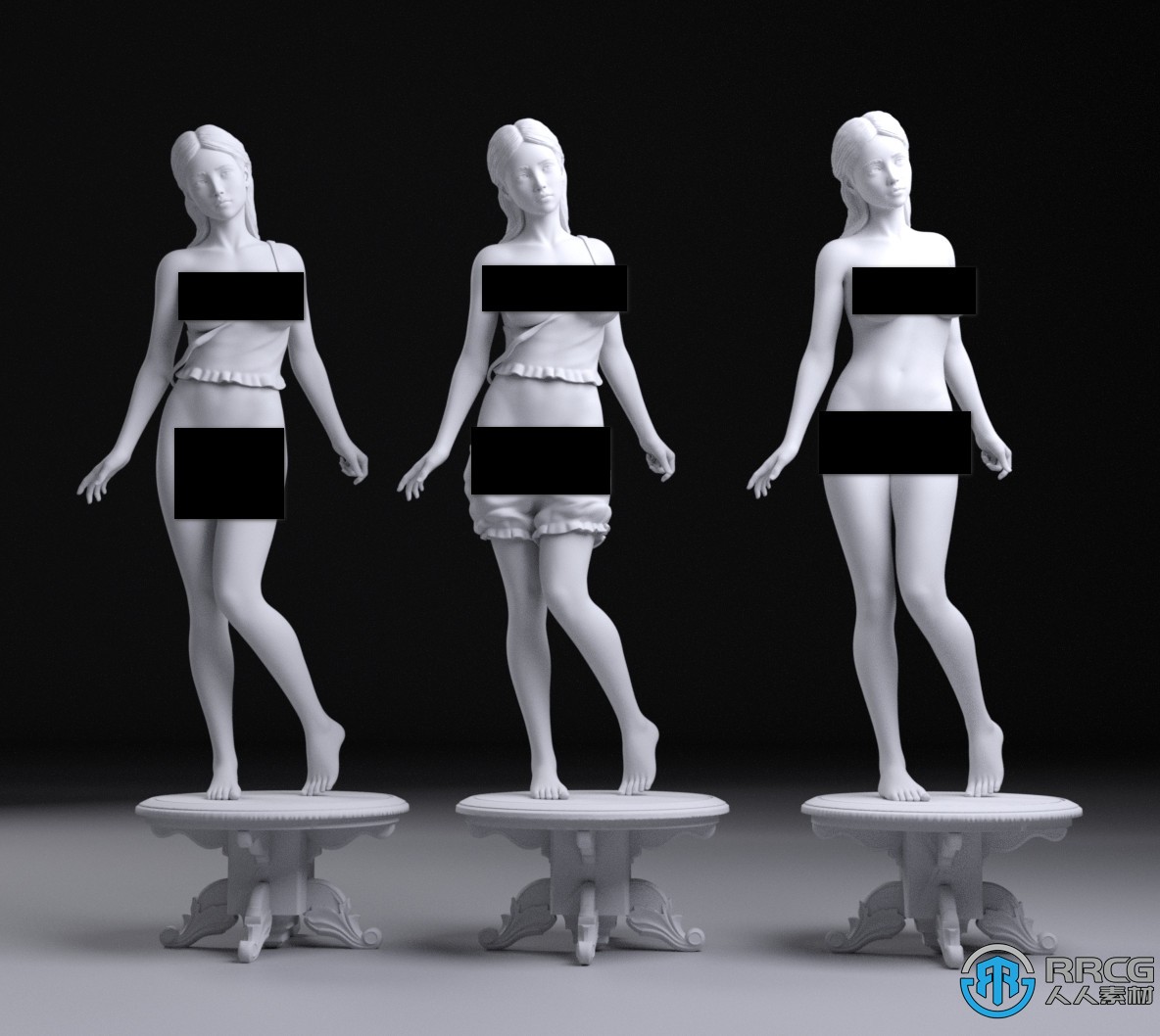 年轻女孩角色雕塑3D打印模型