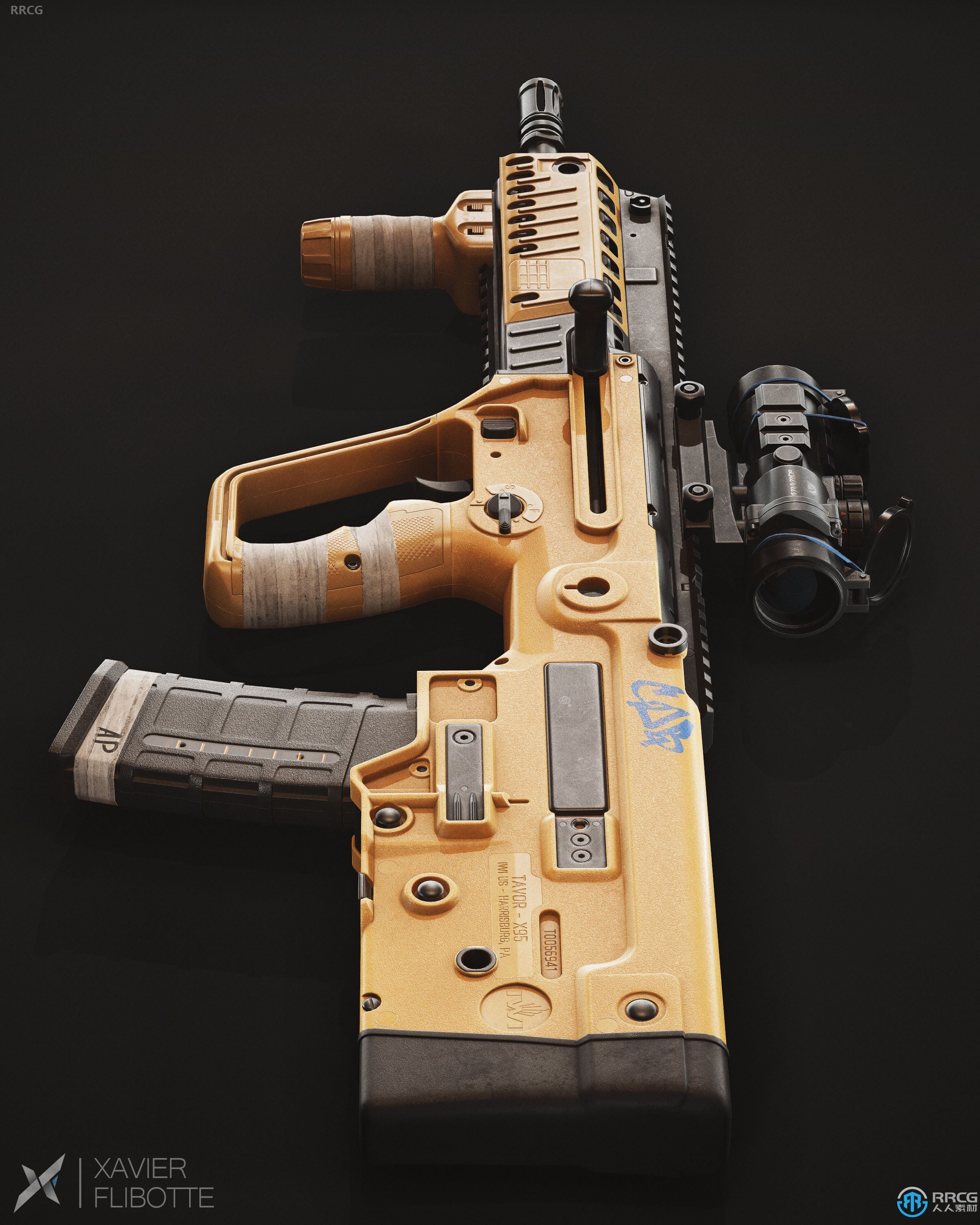 IWI TAVOR塔沃尔X95突击步枪游戏武器3D模型