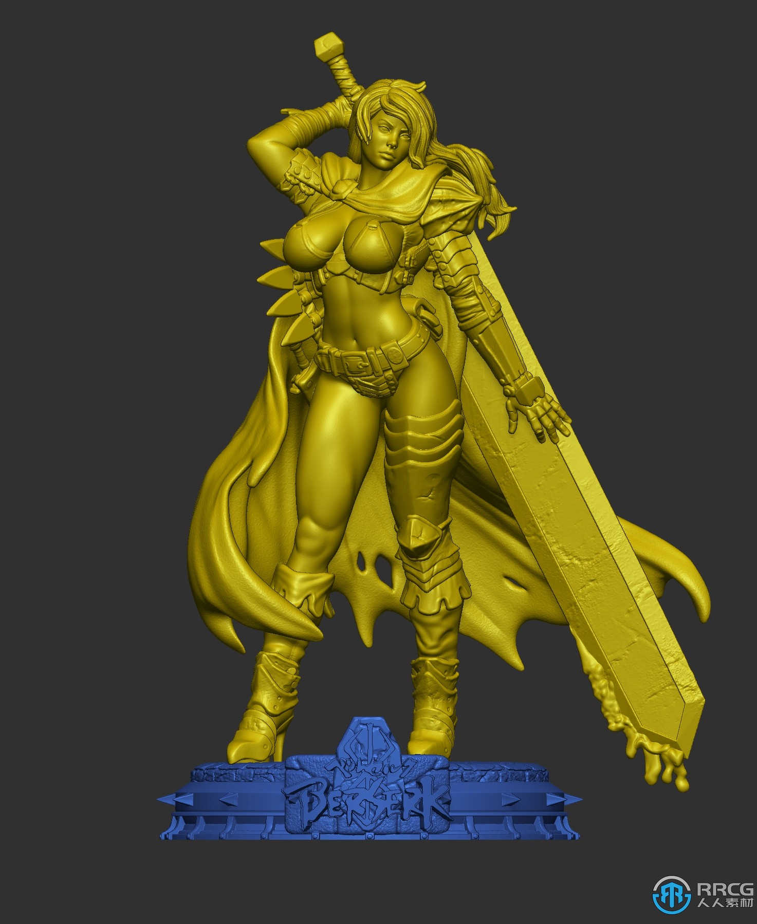 Berserk北欧神话女战士角色雕塑3D打印模型