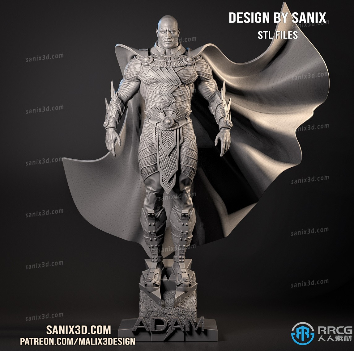 黑亚当DC动漫影视角色雕塑3D打印模型