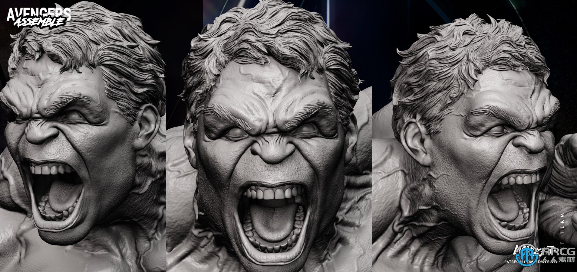 巨人浩克Hulk漫威动漫影视角色雕塑3D打印模型