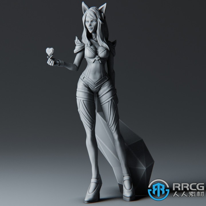 英雄联盟游戏角色九尾妖狐阿狸雕塑3D模型