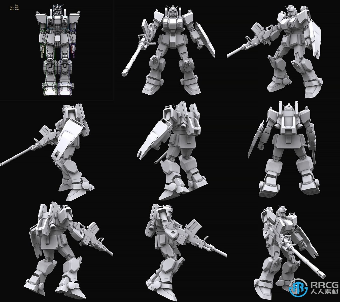 高达机动战士动漫角色雕塑3D模型合集