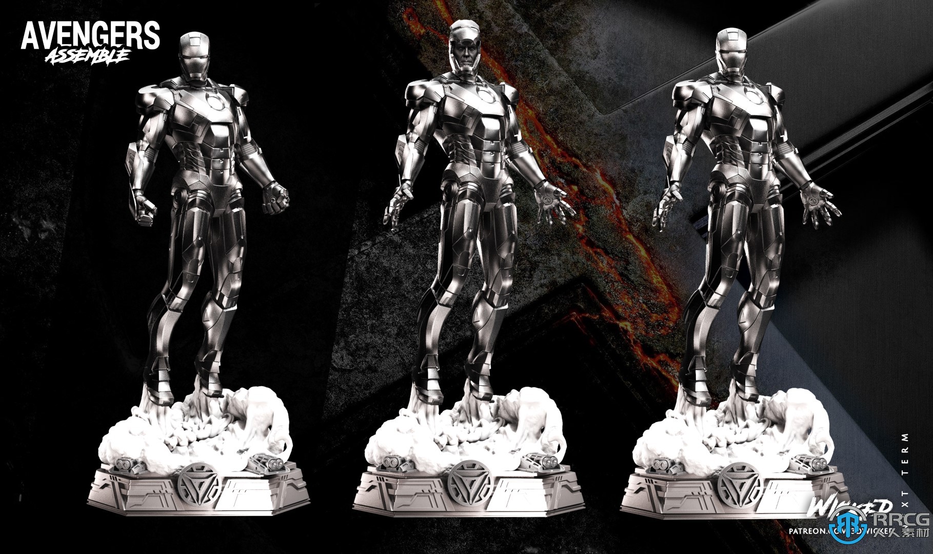 钢铁侠漫威动漫影视角色雕塑3D打印模型
