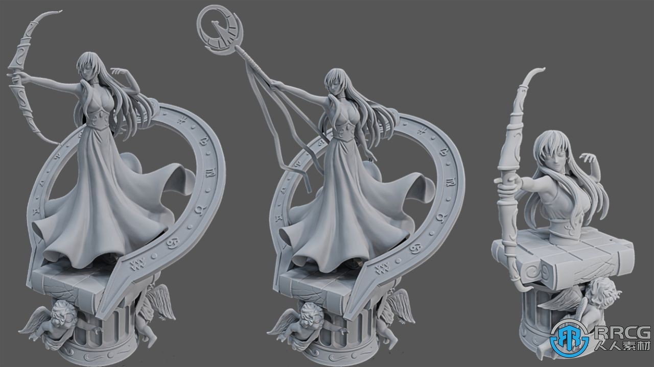 圣斗士星矢动漫角色雅典娜雕塑3D打印模型