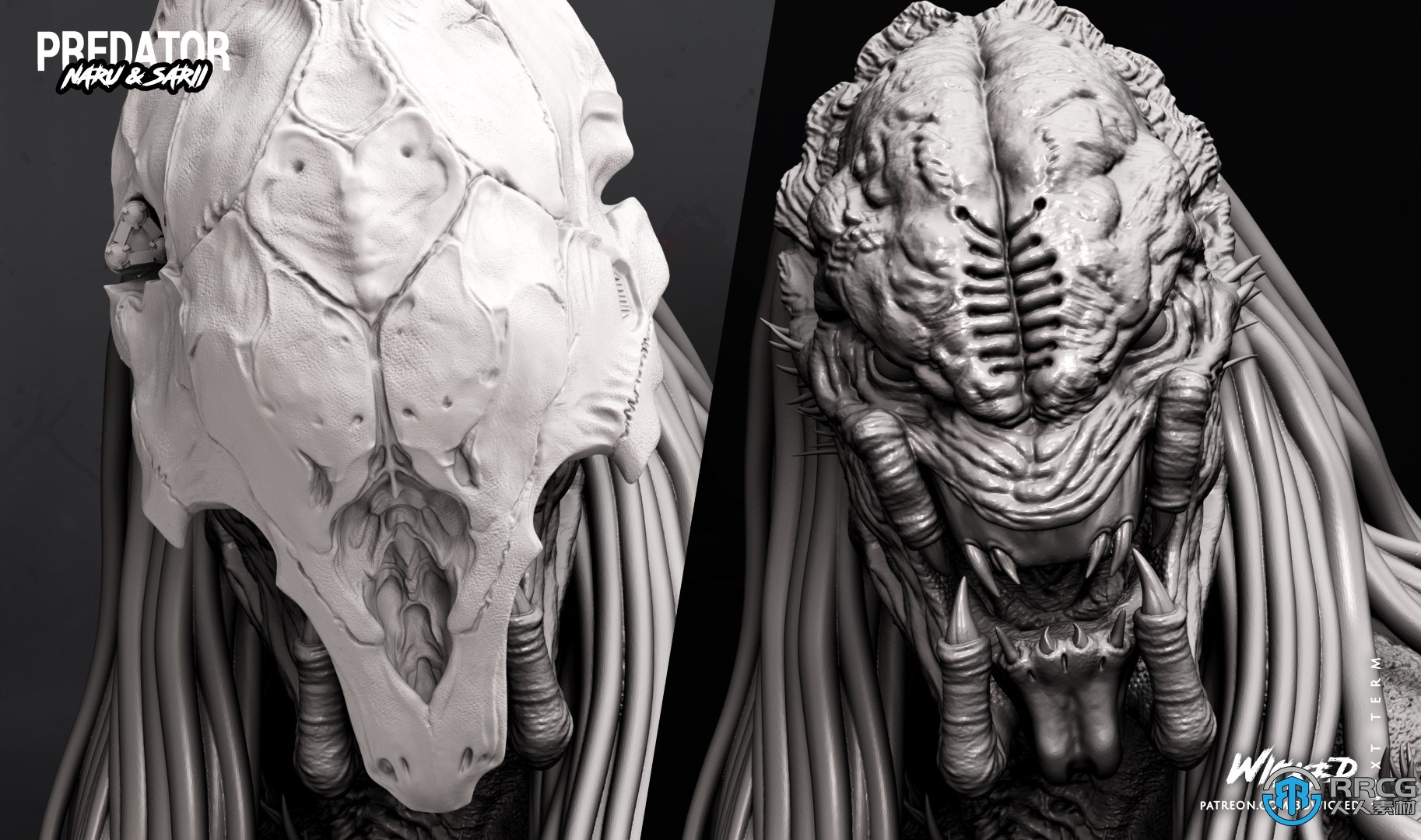 铁血战士猎物影视角色Naru雕塑3D打印模型