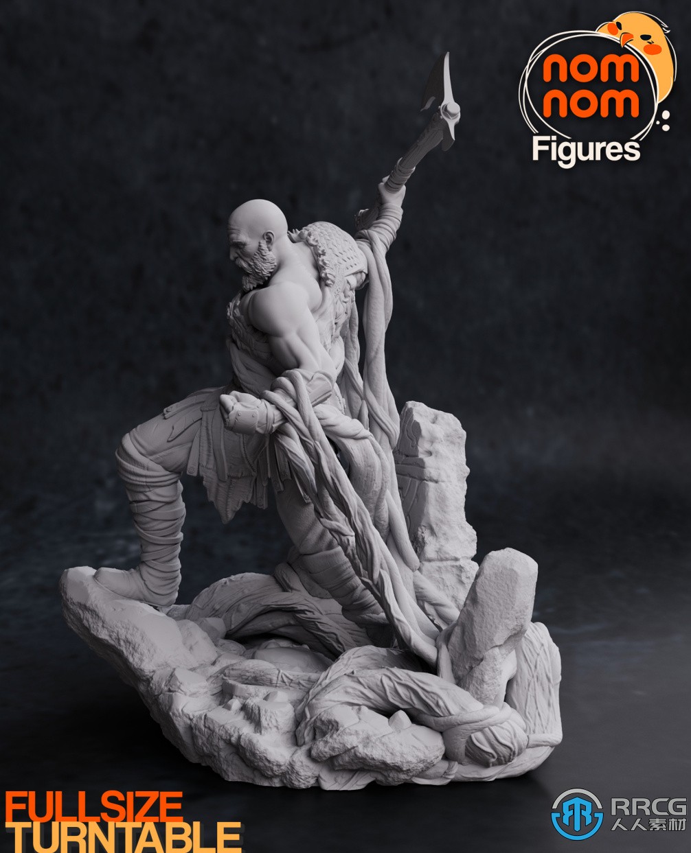 奎托斯战神游戏角色雕塑3D打印模型