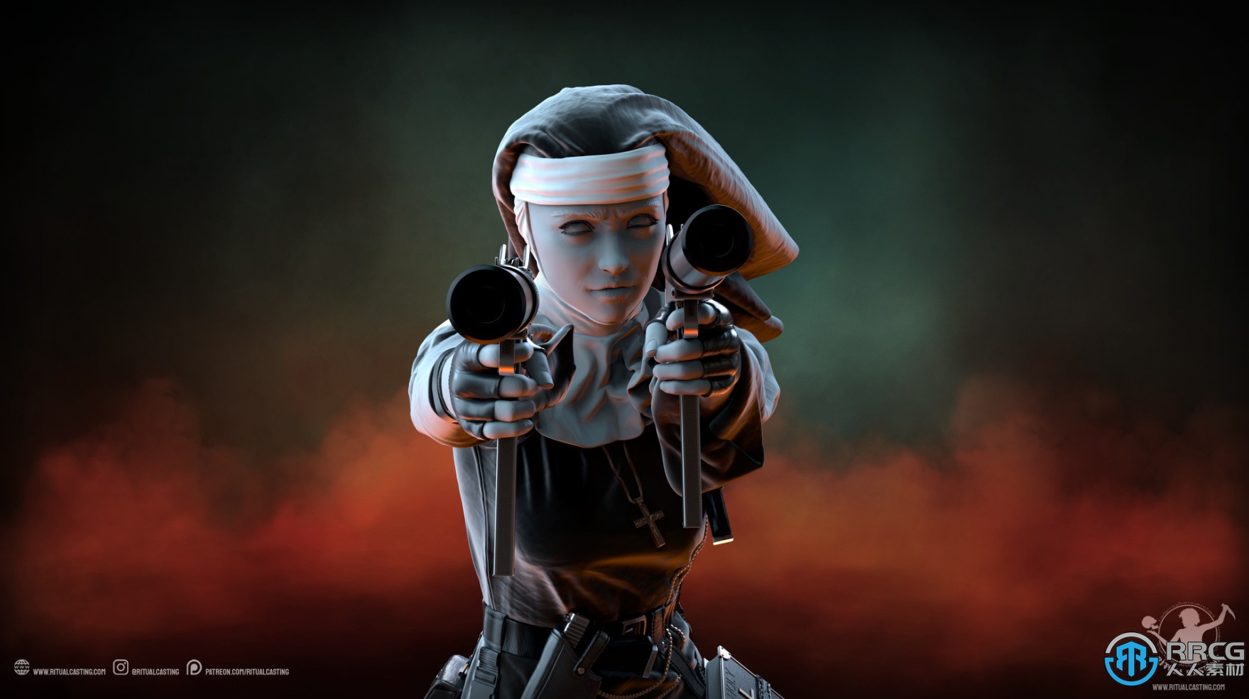 暴力修女玛利Mary游戏角色雕塑3D打印模型
