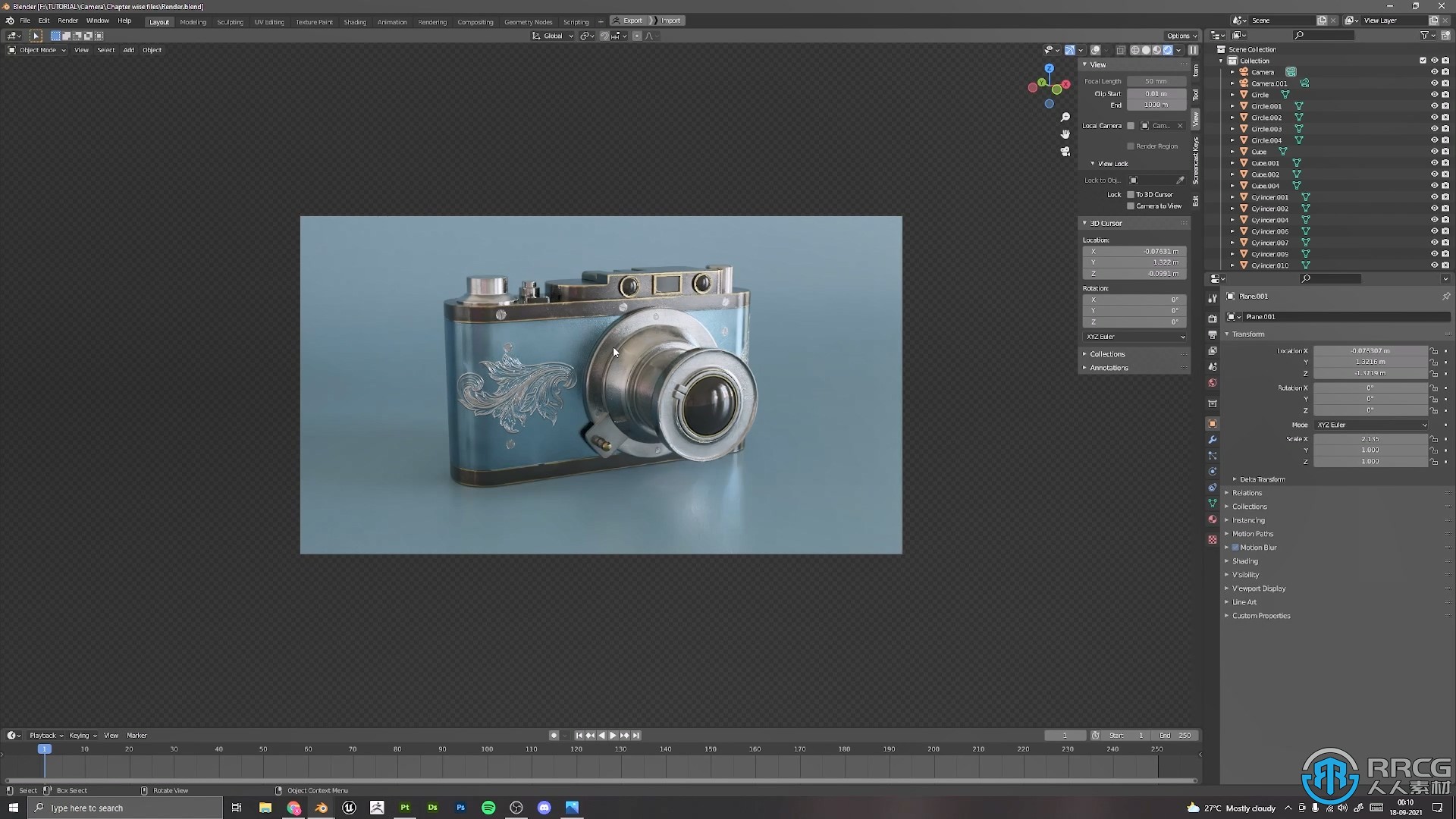Blender和Substance Painter复古相机完整制作流程视频教程