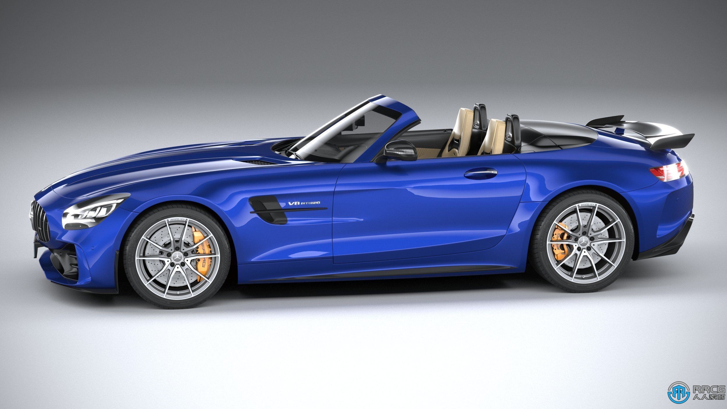 梅赛德斯-奔驰Mercedes-Benz AMG GT R 2020款敞篷跑车汽车3D模型
