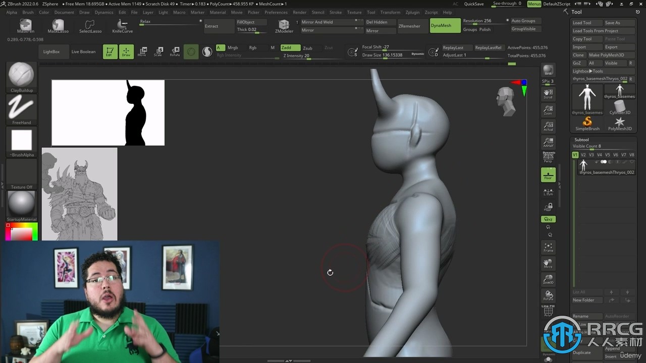 Zbrush高精度游戏角色雕刻完整制作流程视频教程