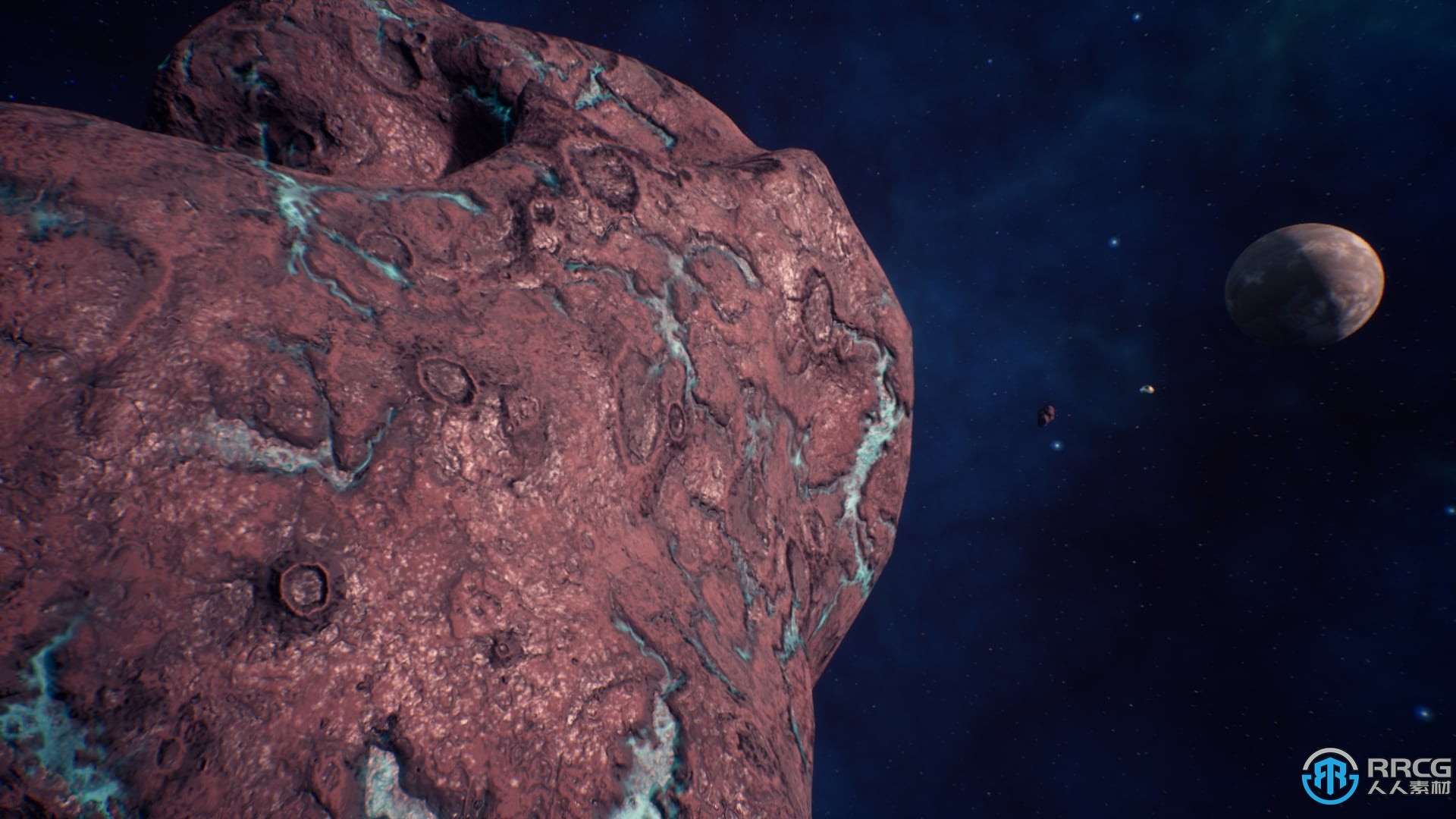 10组小行星模型与贴图Unreal Engine游戏素材资源