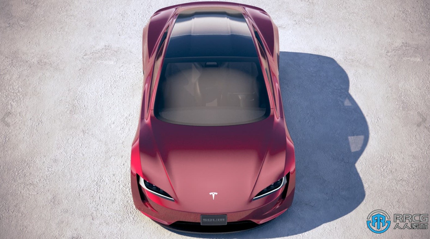 特斯拉Tesla Roadster 2020款敞篷跑车汽车3D模型