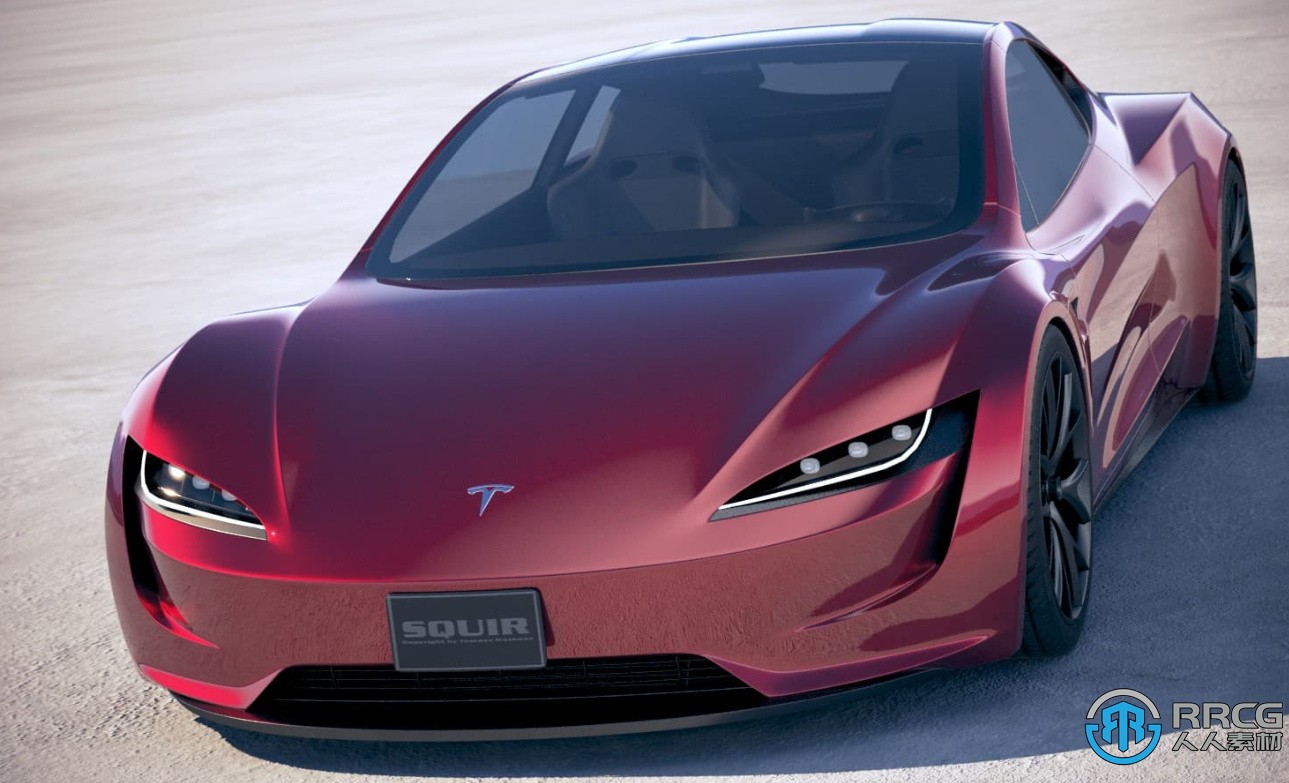 特斯拉Tesla Roadster 2020款敞篷跑车汽车3D模型