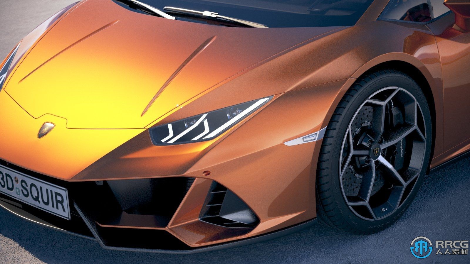 兰博基尼Lamborghini Huracan Evo 2019款超跑汽车3D模型