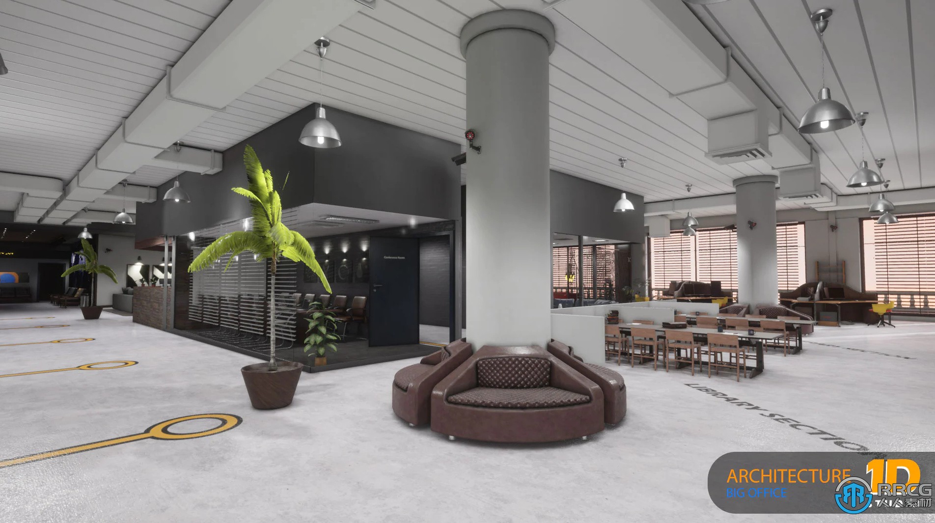 大型办公室室内环境场景Unreal Engine游戏素材资源