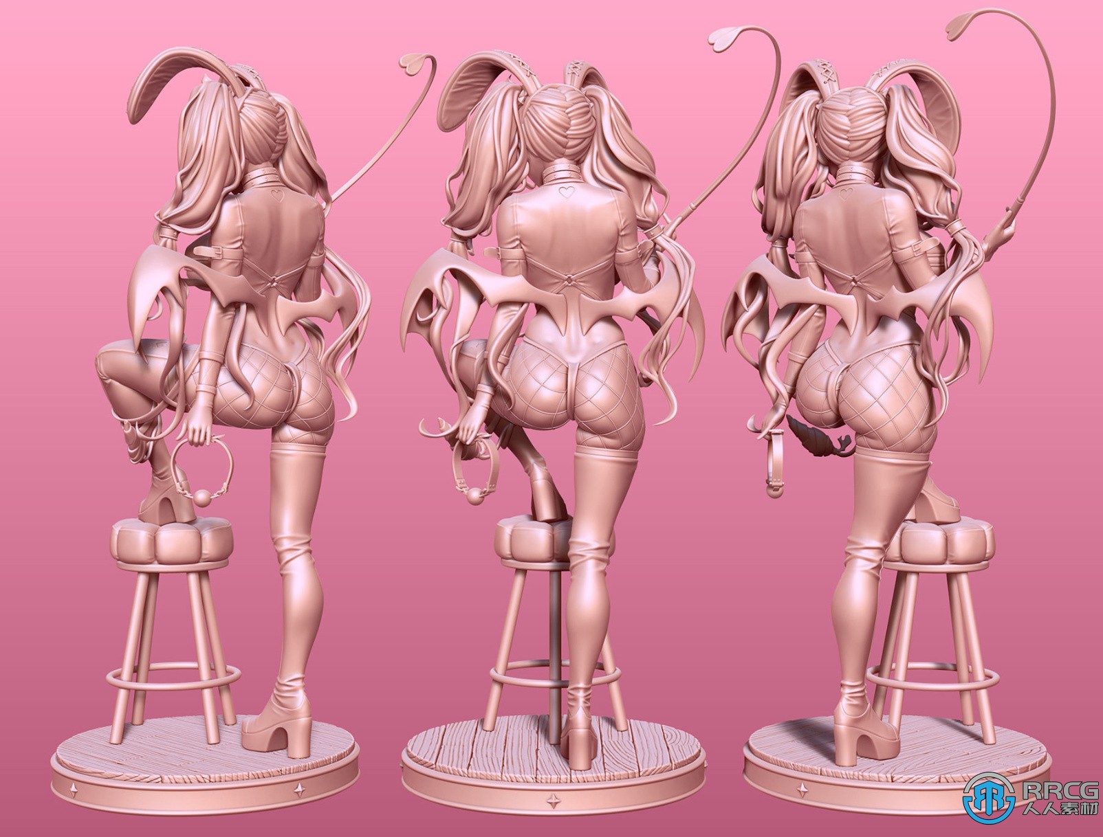 兔女郎兔子女孩角色雕塑3D打印模型